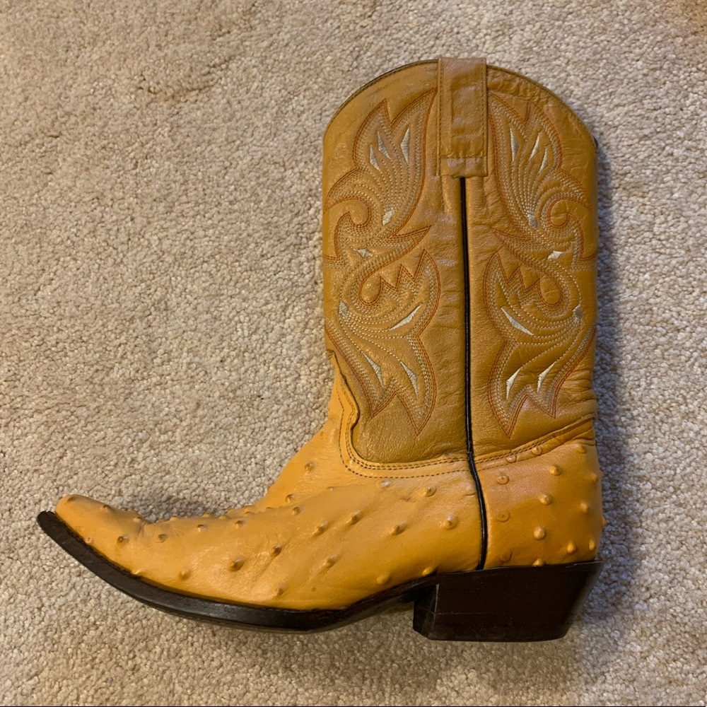 Mustard Point-Toed Cowboy Boots